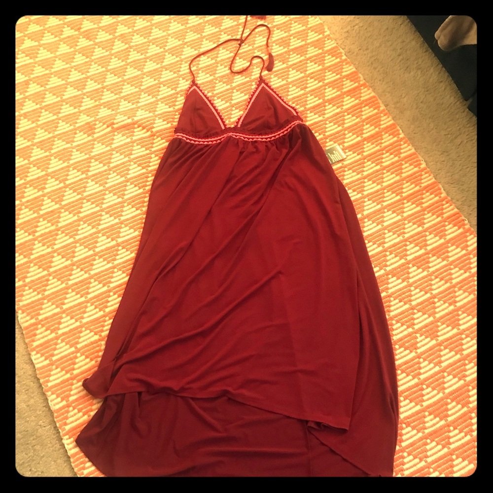 Brand New Express high low boho tie neck dress